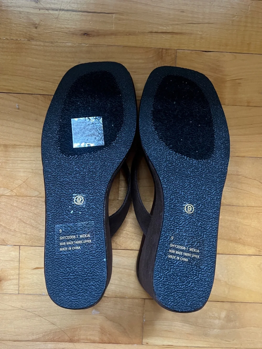 Fashion Nova Brown Wedge Thong Sandals